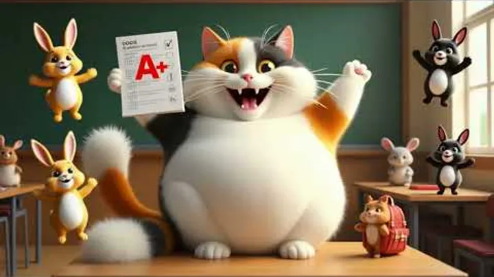 Fat Calico Cat's Morning School Journey 🎒 | Cute Chubby Cat Goes to School\