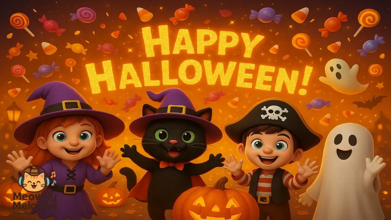Boo Boo Halloween 🎃 Fun Kids Song with Witch Cat, Ghost & Pumpkins Trick or Treat Dance!